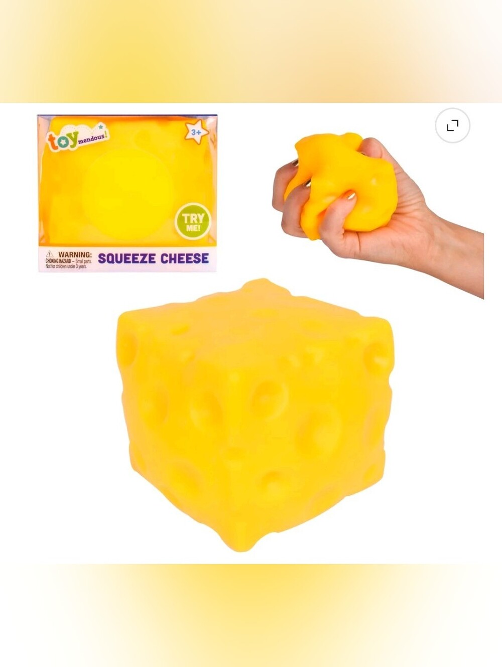 Toymendous Large Sensory Squishy Stress Relieving Cheese Figure